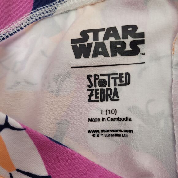 Spotted Zebra Girl Active Stretch Multicolor Star Wars Printed Legging Large 10 - Picture 4 of 8